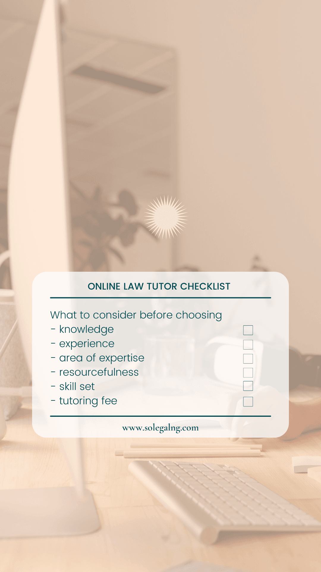 online Law Tutor checklist - solegalng.com